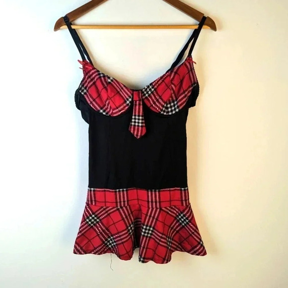Red Black Tartan Top / Large - Picture 1 of 5